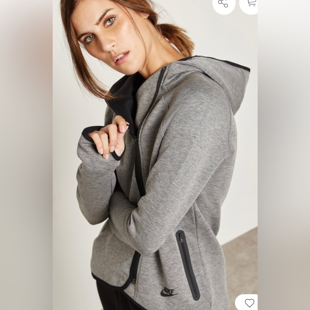 Nike Hi-Low Tech Fleece cape side zip sweatshirt EUC Womens size medium
